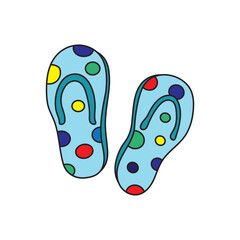 Kids drawing Cartoon Vector illustration slipper icon Isolated on White Background