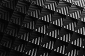 Colorful abstract black diagonal background with dynamic shadows. 3d render illustration