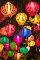 Colorful paper lantern lampions as decoration