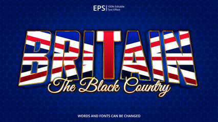 united kingdom editable text effect with united kingdom flag pattern suitable for poster design about holiday, Feast day or united kingdom state event