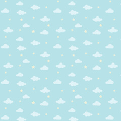 Cloudy sky childish seamless textile and packaging pattern