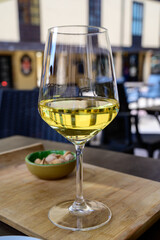 Drinking of cold spanish rueda verdejo white wine