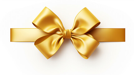 golden bow isolated on white