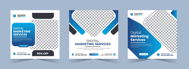 Digital marketing agency business social media or square web banner Instagram post template