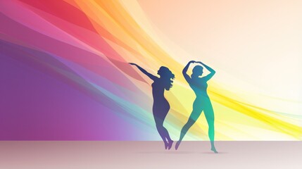 Fototapeta na wymiar Colorful design template for couple dancing