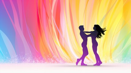 Colorful design template for couple dancing