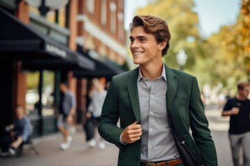 Handsome College Student Wearing a Blazer - Back-to-School - AI Generated