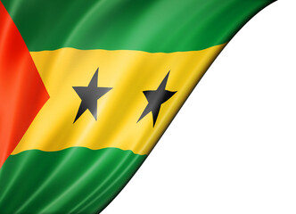 Obraz premium Sao Tome and Principe flag isolated on white banner