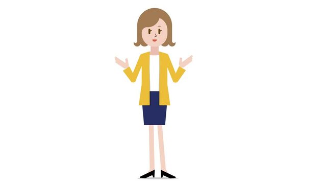 Animation of a woman giving a presentation (loop playable)