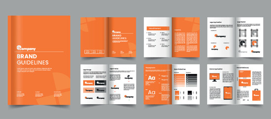 Brand guideline layout template or Brand manual presentation