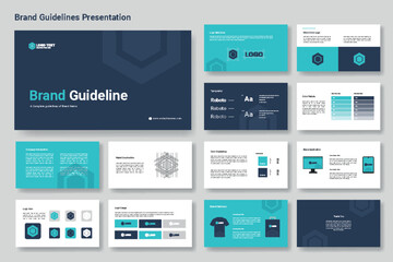 Brand Guidelines Presentation or Brand Book layout template