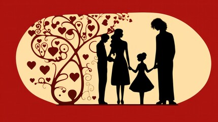Abstract design of happy family