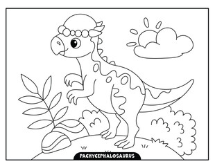 Pachycephalosaurus coloring pages for kids