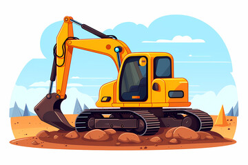 excavator in the sand