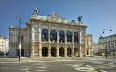 Wiener Staatsoper vom Opernring, 1. Bezirk Innere Stadt, Wien, &Ouml;sterreich