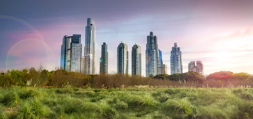  Panoramic view of Puerto Mader skyline located in Buenos Aires at sunset © Valeria Venezia