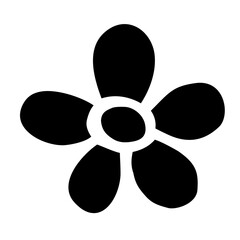 Flower doodle hand drawn in flat shape, png isolated on transparent background