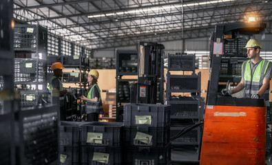Warehouse forklift operator moves, stores merchandise, stays in touch with team, boss via radio