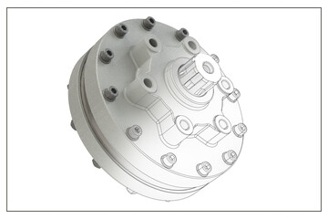 3D design of a planetary gear.