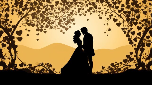 Abstract design of wedding couple