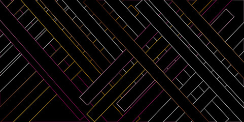 minimal black background, simple and clean dark wallpaper, dark futuristic deep background. Abstract modern black background paper cut style with black and gold line Luxury concept geometric pattern. 