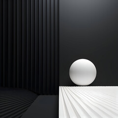 3d abstract black and white background. Minimalism. High resolution