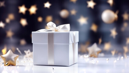 Obraz na płótnie Canvas Gift wrapping, Christmas and New Year holidays. AI Generated