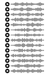 Audio wave icon sound song podcast set on an isolated white background. Voice message. Vector illustration