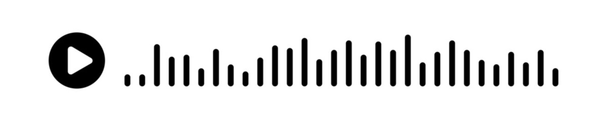 Obraz premium Black sound waves of the equalizer isolated on a isolated white background. Vector clipart Illustration