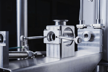 Group of stainless steel round pipe joint screw holes