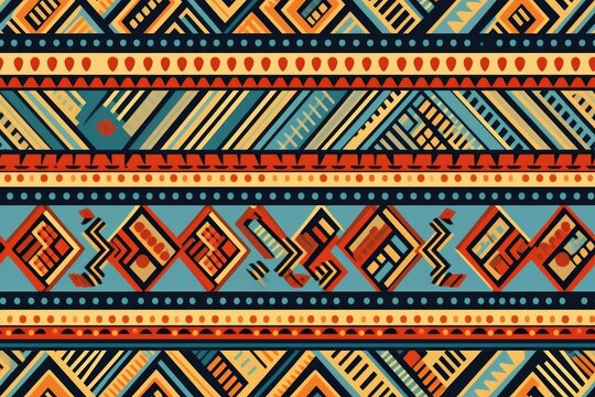 Colorful seamless ethnic tribal abstract pattern