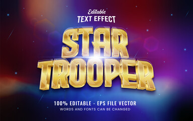 Star Trooper tittle 3d editable text effect style Free Vector. Galactic War theme style.