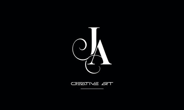 AJ, JA, A, J abstract letters logo monogram