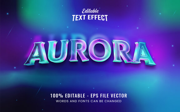 Aurora 3d editable vector text effect. This asset is suitable for graphic designers looking to enhance their designs with creative and eye-catching text effects.
