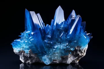 Poster Quartz Crystal Formation, blue crystal mineral © lucas
