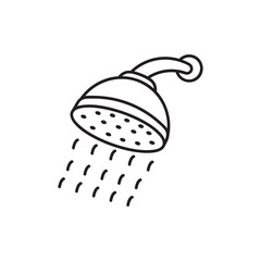 Hand drawn Kids drawing Cartoon Vector illustration shower icon Isolated on White Background