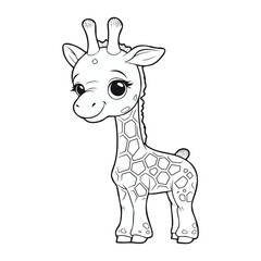 Coloring book for children: Giraffe. Coloring page.