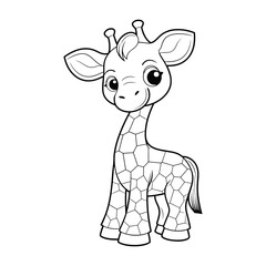 Coloring book for children: Giraffe. Coloring page.