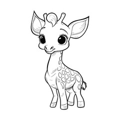 Coloring book for children: Giraffe. Coloring page.