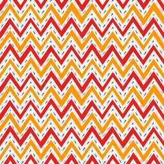 Ethnic seamless pattern. Freehand horizontal zigzag chevron stripes print. Boho chic design background. Indigenous, tribal style wallpaper. Brush strokes, handdrawn geometric ornament