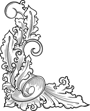 Baroque Victorian frame border.Arabesque.