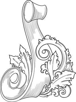 Baroque Victorian  border.Arabesque.