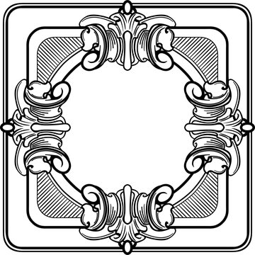 Baroque Victorian frame border.Arabesque.