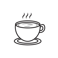 Hand drawn Kids drawing Cartoon Vector illustration cup of coffee icon Isolated on White Background