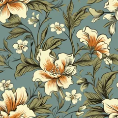 Foto op Plexiglas Seamless Colorful Vintage Flowers Pattern.  Seamless pattern of Vintage Flowers in colorful style. Add color to your digital project with our pattern! © MDQDigital