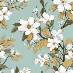 Obraz premium Seamless Colorful Vintage Flowers Pattern.Seamless pattern of Vintage Flowers in colorful style. Add color to your digital project with our pattern!