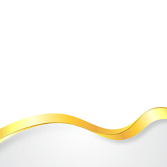 Gold and white abstract line border frame on a transparent layer