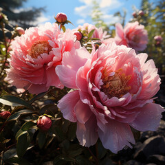 Charming peonies in full bloom
