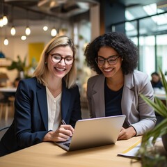 students working on laptop computer