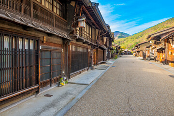 長野県　塩尻市　中山道　奈良井宿の町並み